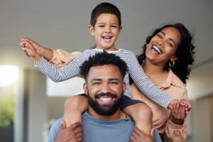 Happy family at home